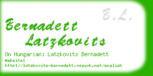 bernadett latzkovits business card